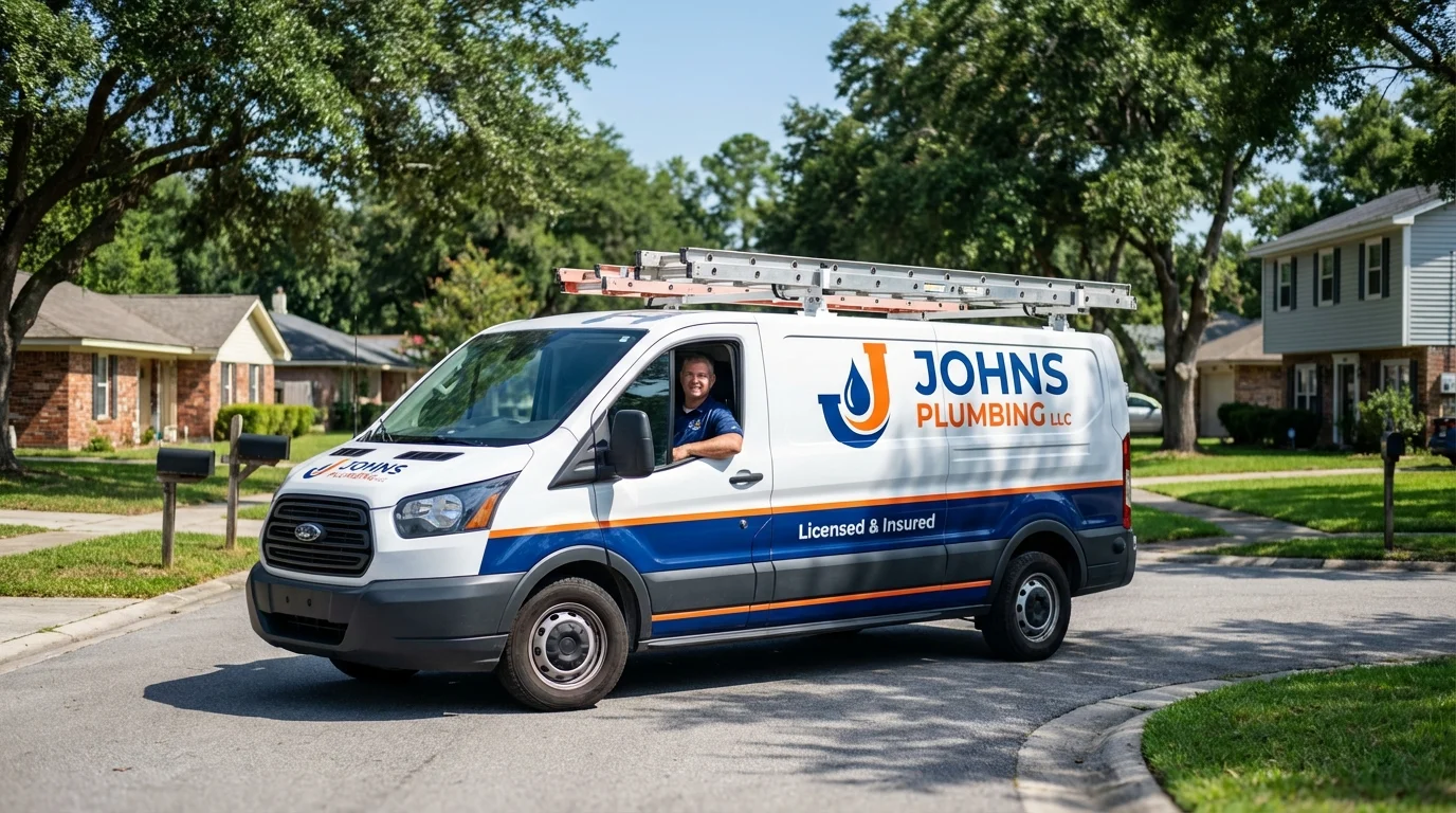 Johns Plumbing LLC service van in Fairview, OK